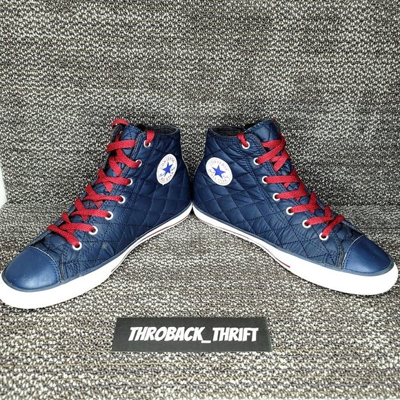 CONVERSE All Star Chuck Taylor Side Zip Navy Blue Quilted Womens Size 7.5 Youth - Picture 4 of 7
